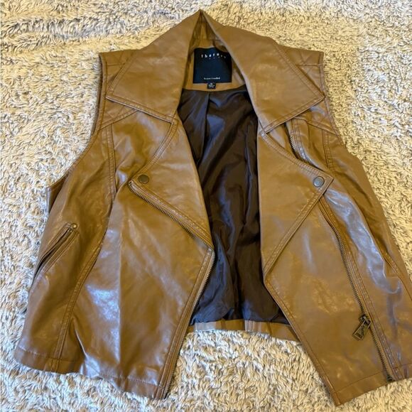 Therapy Tan Faux Leather Jacket - Picture 1 of 7